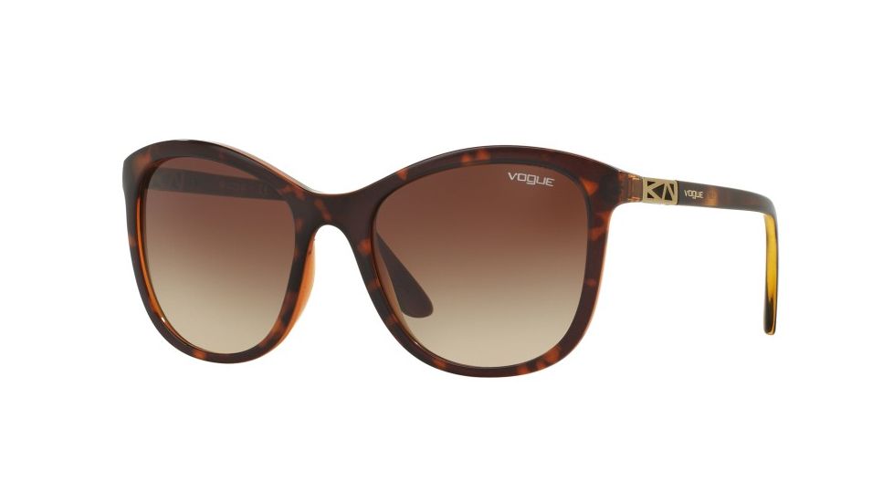Vogue VO5033S Progressive Prescription Sunglasses VO5033S-238613-54 - Lens Diameter 54 mm, Frame Color Top Dk Havana/lt Brown Transp