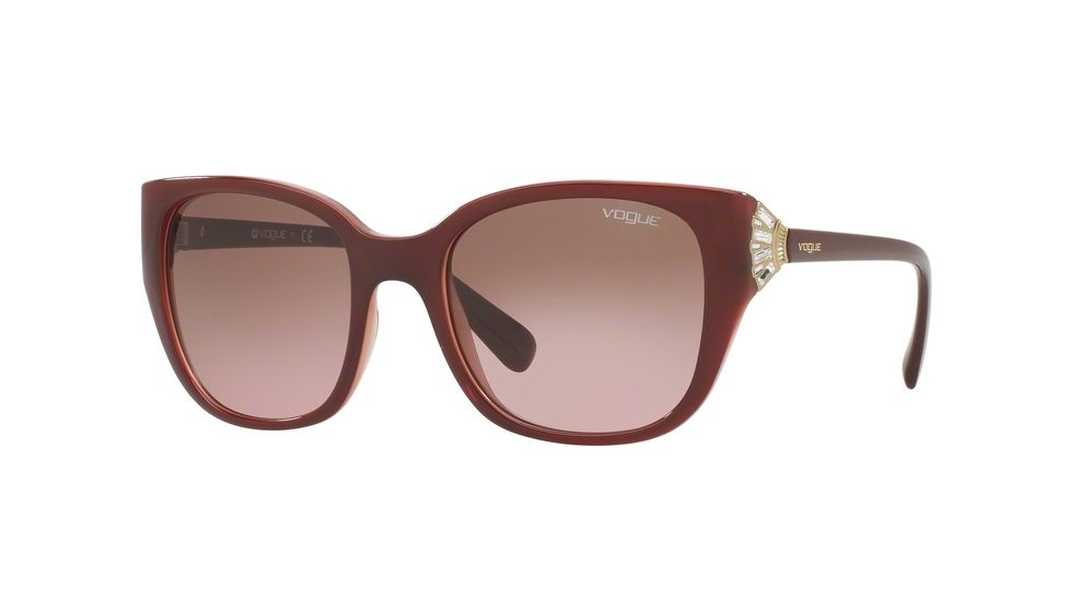 Vogue VO5061SB Progressive Prescription Sunglasses VO5061SB-232314-53 - Lens Diameter 53 mm, Frame Color Top Bordeaux On Opal Pink