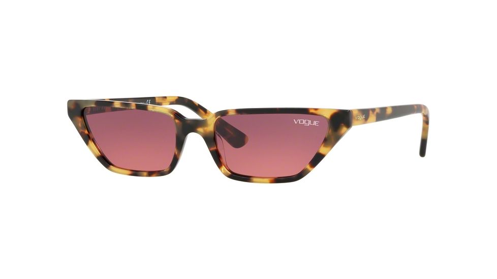 Vogue VO5235S Sunglasses 260520-53 - Brown Yellow Tortoise Frame, Pink Gradient Violet Lenses