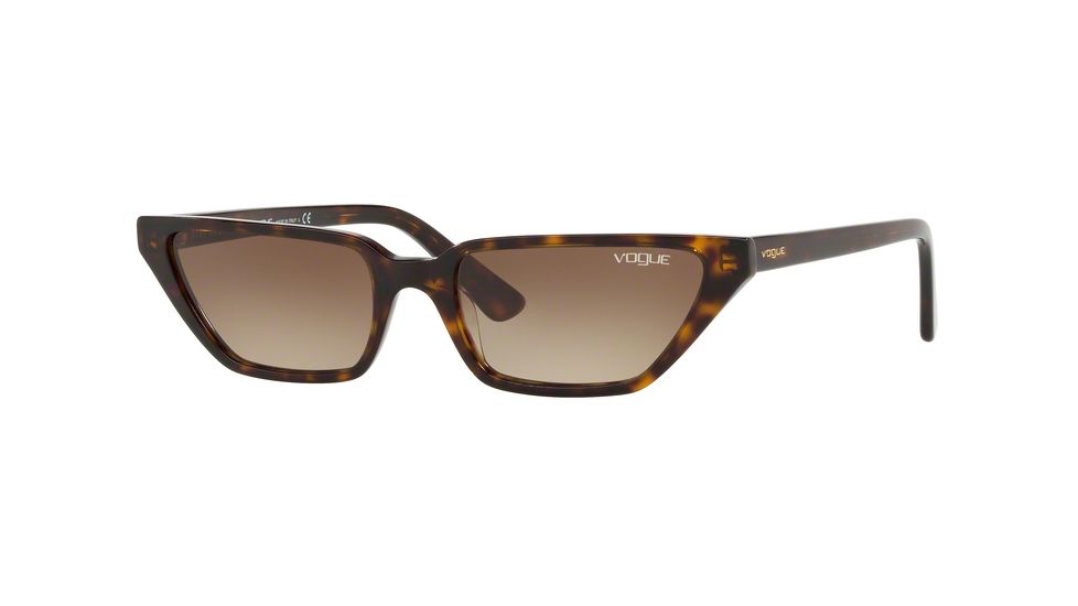Vogue VO5235S Sunglasses W65613-53 - Dark Havana Frame, Brown Gradient Lenses