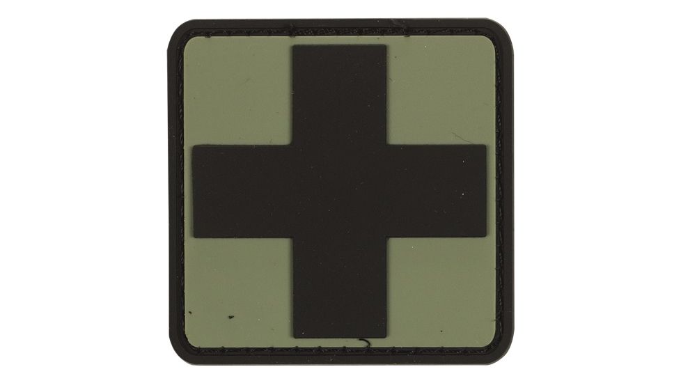 Voodoo Tactical Rubber Patch, First Aid Symbol, OD Green, 07-0990004000