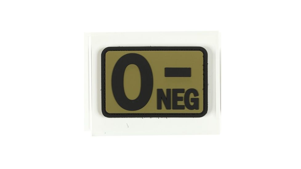 Voodoo Tactical Blood Type Rubber Patch, O-, Coyote, 07-0996007000