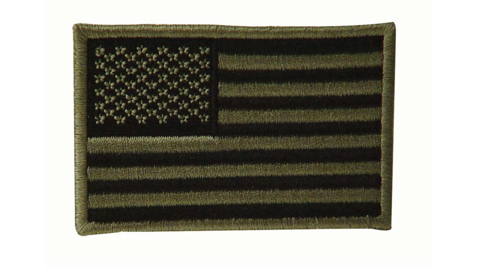 Voodoo Tactical Embroidered Usa Military Flag Patches, Left Side, OD Green, 2inx3in, 20-9087004000