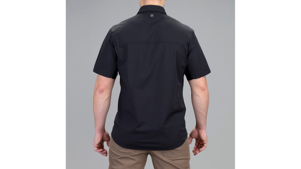 Vortex Callsign Short Sleeve Button Up - Mens, Black, Medium, 121-36-BLKM