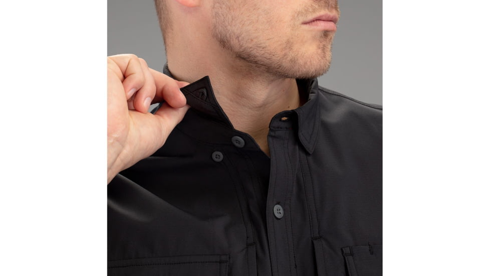 Vortex Callsign Short Sleeve Button Up - Mens, Black, Medium, 121-36-BLKM