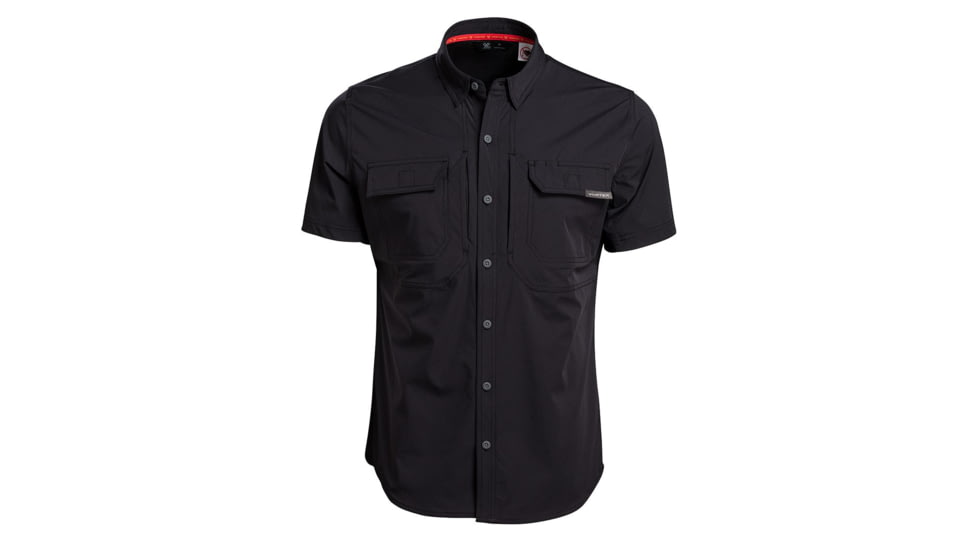 Vortex Callsign Short Sleeve Button Up - Mens, Black, Medium, 121-36-BLKM