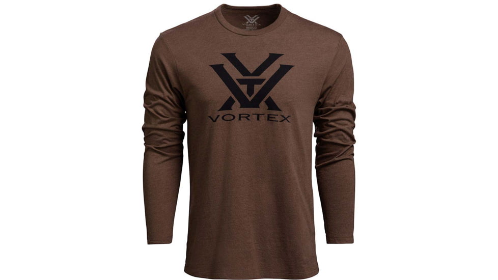 Vortex Core Logo LS T-Shirt - Mens, Brown Heather, S, 221-02-BRHS