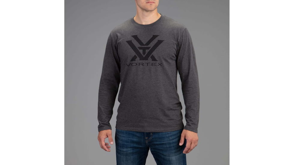 Vortex Core Logo LS T-Shirt - Mens, Charcoal Heather, L, 221-02-CHHL