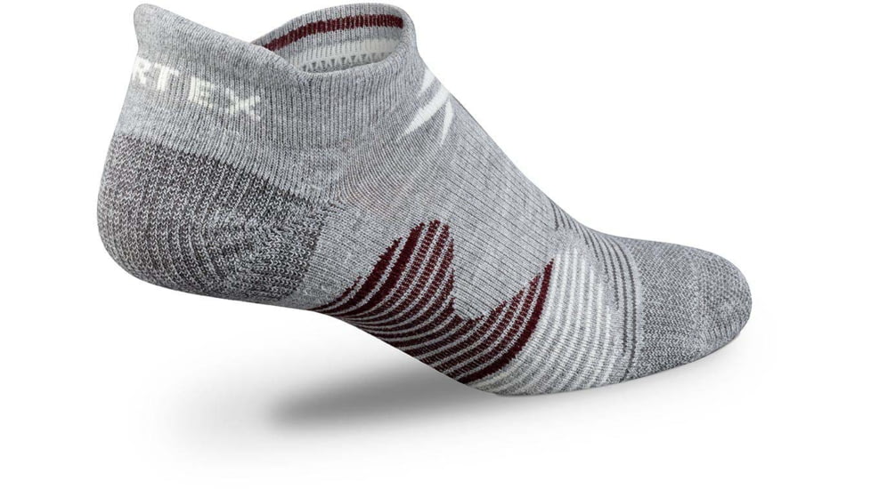 Vortex Pursuit Trail No-Show Active Sock - Womens, Grey Heather/Maroon, S, 122-37-GHMS