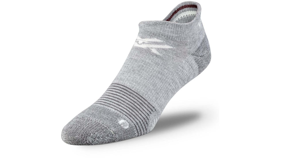 Vortex Pursuit Trail No-Show Active Sock - Womens, Grey Heather/Maroon, S, 122-37-GHMS