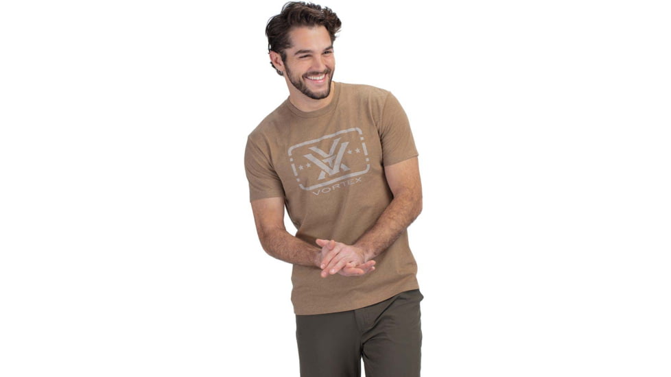 Vortex Trigger Press SS T-Shirt - Mens, 3XL, Coyote Heather, 122-01-CHE3X