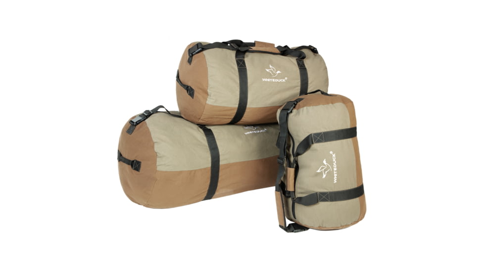 White Duck Filios Canvas Duffel Bag, Brown/Olive, 24in x 16in, FBA-FDBOBR1-2416