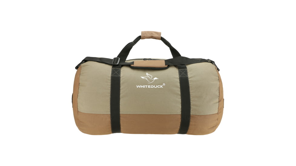 White Duck Filios Canvas Duffel Bag, Brown/Olive, 24in x 16in, FBA-FDBOBR1-2416