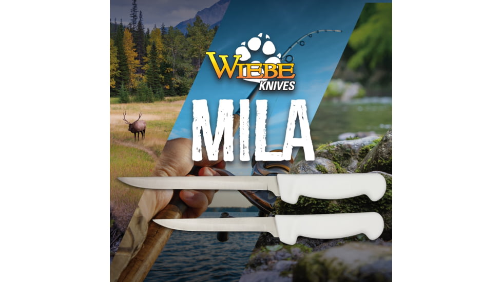 Wiebe Knives Mila Fillet Knife, 11.25in Overall, 6in Satin Stainless Blade, White Nylon Handle, DS28 DL-WMFK6