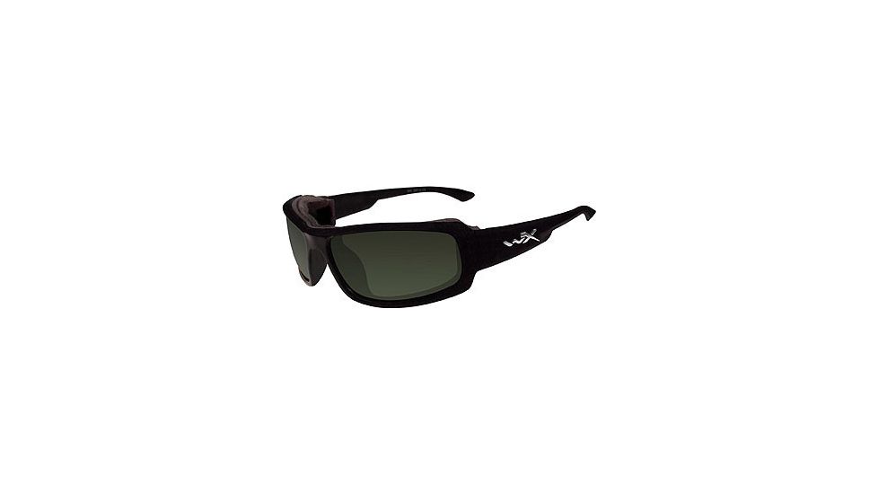 Wiley X Airborne Sunglasses - Metallic Black w/ Polarized Smoke Green Lenses CCAIR04