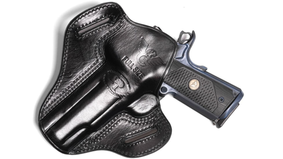 Wilson Combat Optic Ready Cowhide Leather Outside the Waistband Holster, Full-Size 1911, Right, Black, OR1BLSR15