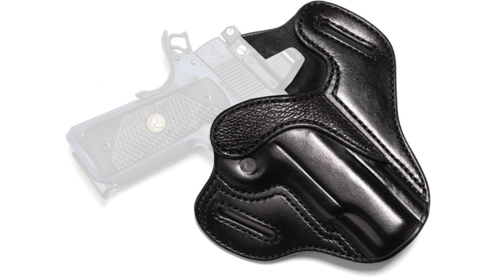 Wilson Combat Optic Ready Cowhide Leather Outside the Waistband Holster, Full-Size 1911, Right, Black, OR1BLSR15
