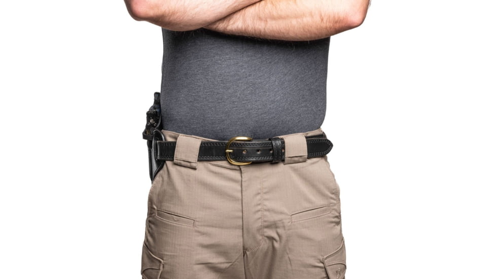 Wilson Combat Optic Ready Cowhide Outside the Waistband Holster w/Rail, Full Size 1911, Right, Black, OR1BLSR15R