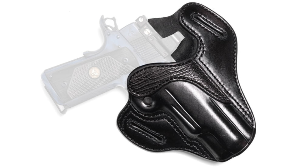 Wilson Combat Optic Ready Cowhide Outside the Waistband Holster w/Rail, Full Size 1911, Right, Black, OR1BLSR15R