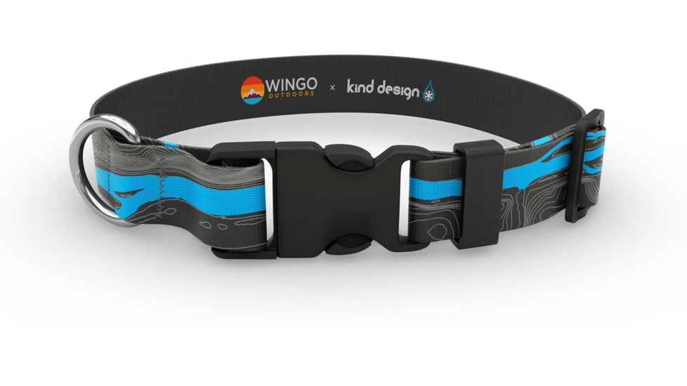 Wingo Outdoors Dog Collar - Kind Design, Delaware River, Small/Medium, W-COL-407-SMD