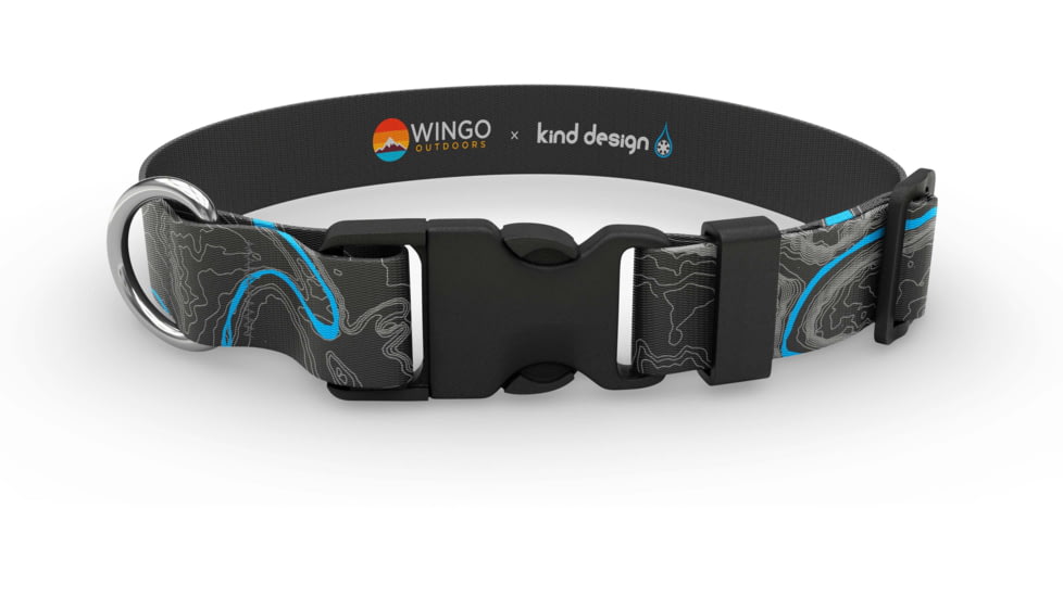 Wingo Outdoors Dog Collar - Kind Design, Green River, Small/Medium, W-COL-408-SMD