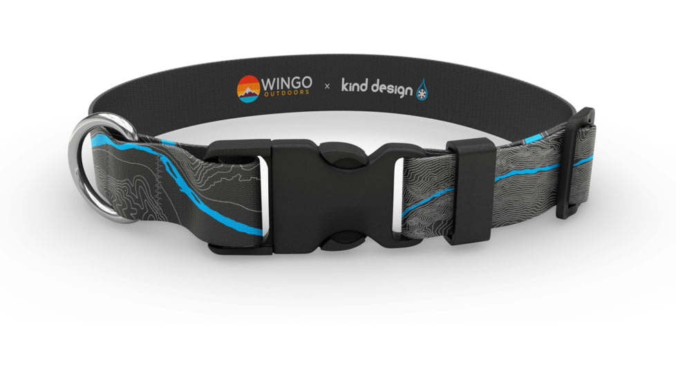 Wingo Outdoors Dog Collar - Kind Design, Madison River, Large/X-Large, W-COL-404-LXL
