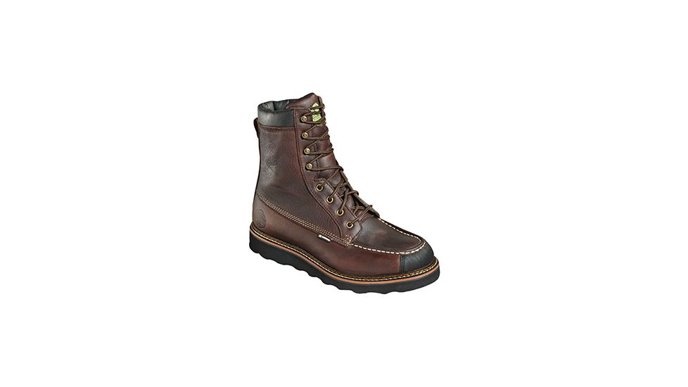 Mens Flyway 6006 8in Moc Black Wedge Red Oak Leather, Brown, 10.5/W
