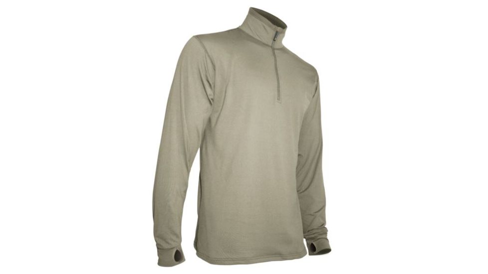 XGO Mens Phase 4 Flame Retardant Zip Mock with Thumbhole Cuff, Desert Sand, 2XL 4F11DQ-2XL-700