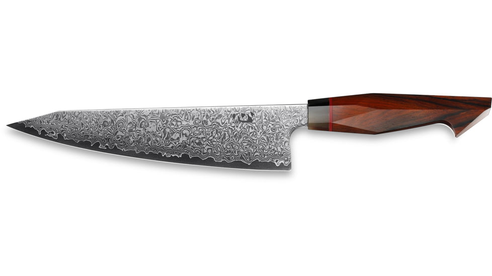Xin Cutlery 14.5in Mirror Japanese Style Chef's Knife, 14.5in Overall, 9in Mirror Damascus Steel Blade, Rosewood/Buffalo Horn/G10 Handle, XC116