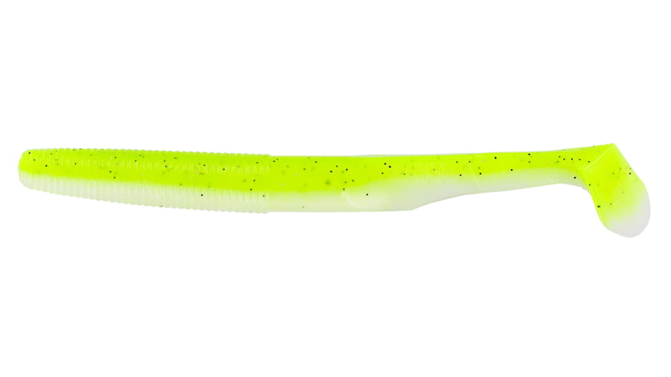 Yamamoto Baits Swimming Senko 5.5in Swimbaits, 7 pack, Chartreuse Shad, YAM-31L-07-909