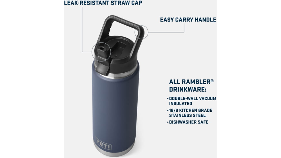 Yeti Rambler 26 oz Straw Bottle, White, 26 oz, 21071504108