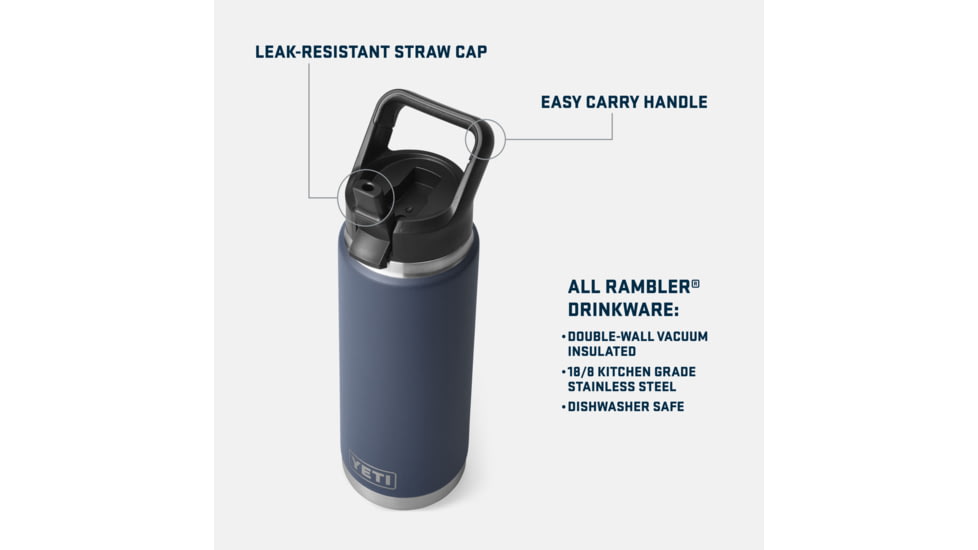 Yeti Rambler Bottle Chug, Rescue Red, 46 oz, 21071504118