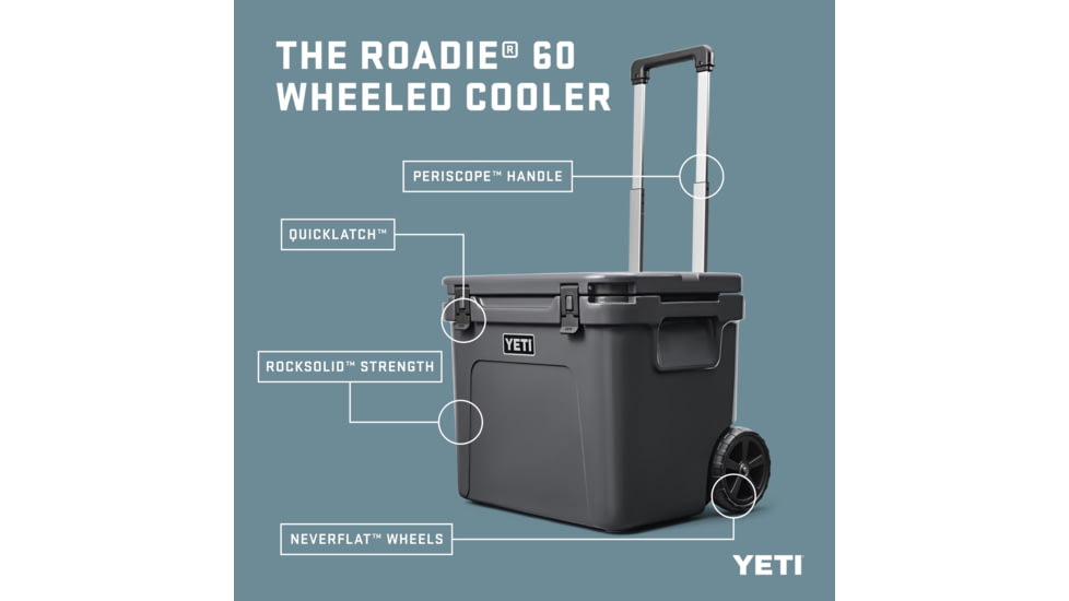 Yeti Roadie 60 Hard Cooler, Charcoal, 10023160000