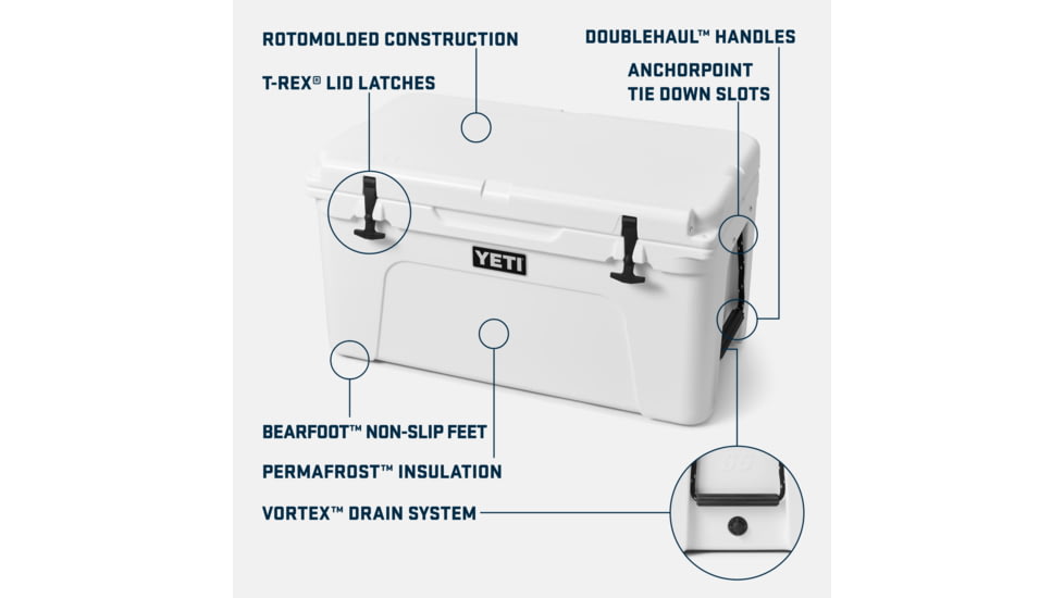 Yeti Tundra 65 Hard Cooler, Rescue Red, 65 Quart, 10065350000