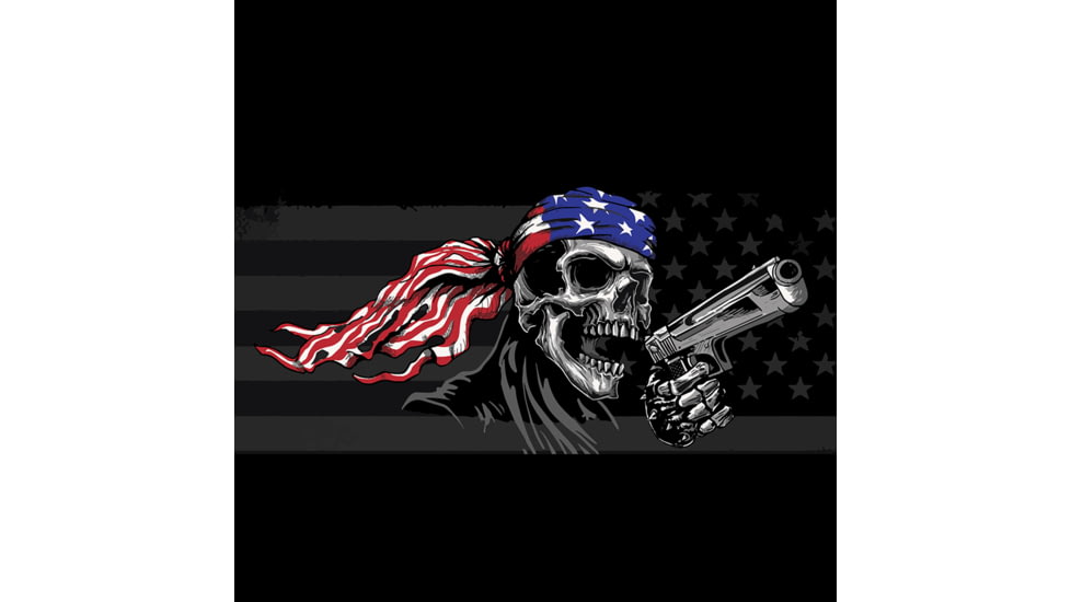 Zan Headgear Cotton Flydanna, One Size, USA Gun Skull, Z711
