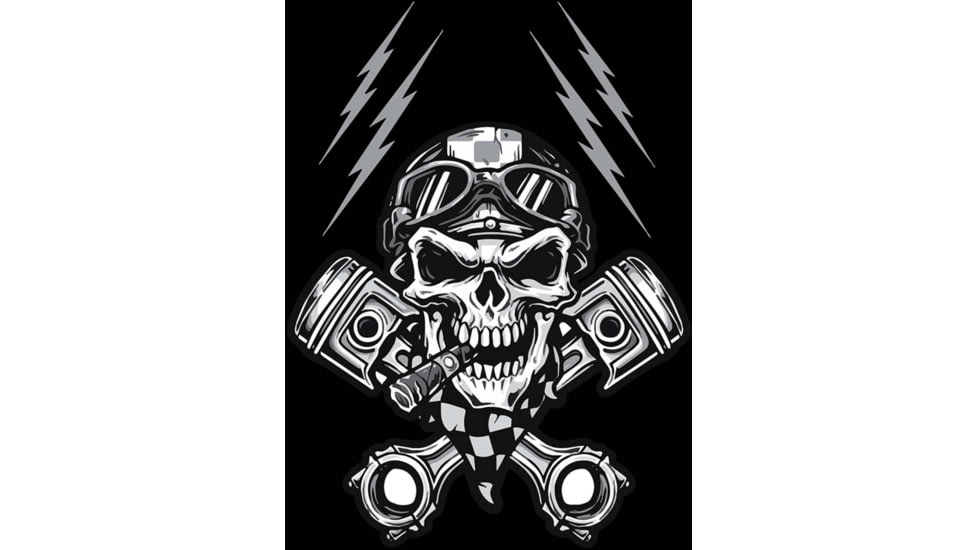 Zan Headgear Cotton Flydanna, One Size, Biker Skull, Z712