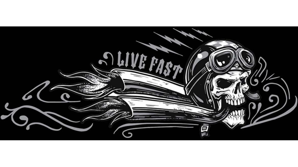 Zan Headgear Cotton Flydanna, One Size, Biker Skull, Z712