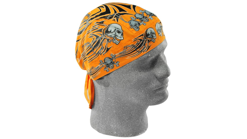 Zan Headgear Flydanna Orange Tribal Skull Z669