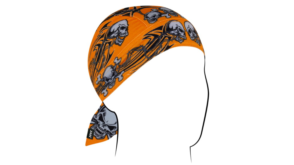 Zan Headgear SportFlex Flydanna, One Size, Orange Tribal Skull, ZL669