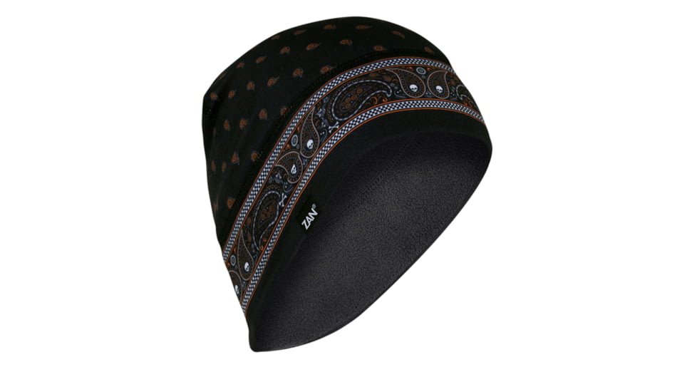 Zan Headgear Fleece Lined SportFlex Helmet Liner/Beanie - Mens, Black/Orange, WHLF197