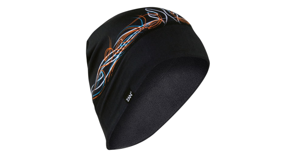 Zan Headgear Fleece Lined SportFlex Helmet Liner/Beanie - Mens, Pinstripe Flame, WHLF426
