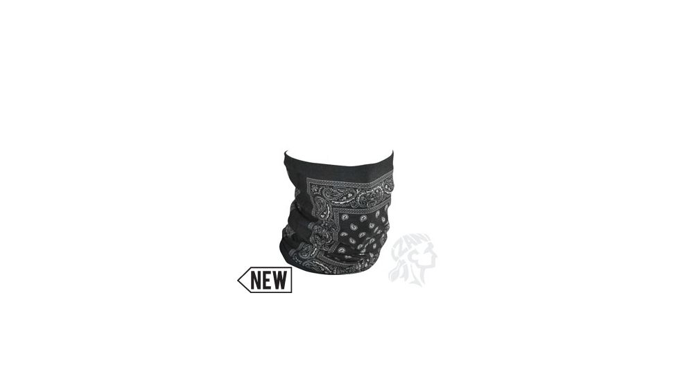 Zan Headgear Motley Tube, Fleece Lined, Black Paisley TF101