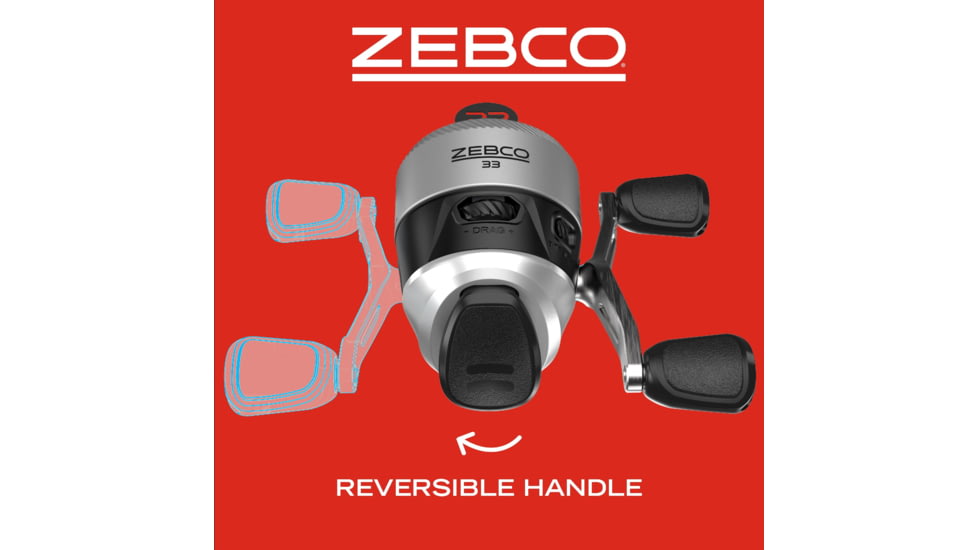 Zebco 33 Pistol Spincast Reel and Rod Combo, 5ft 6in 2-PC Fiberglass Rod w/ EVA Handle, QuickSet Anti-Reverse Reel w/ Bite Alert, Silver, 33562PMA.NS4