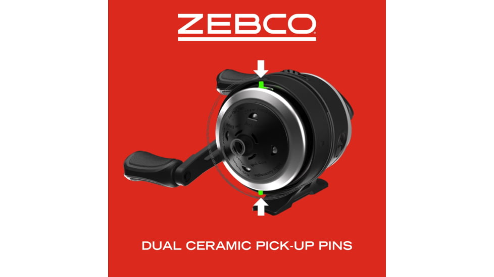 Zebco 33 Pistol Spincast Reel and Rod Combo, 5ft 6in 2-PC Fiberglass Rod w/ EVA Handle, QuickSet Anti-Reverse Reel w/ Bite Alert, Silver, 33562PMA.NS4