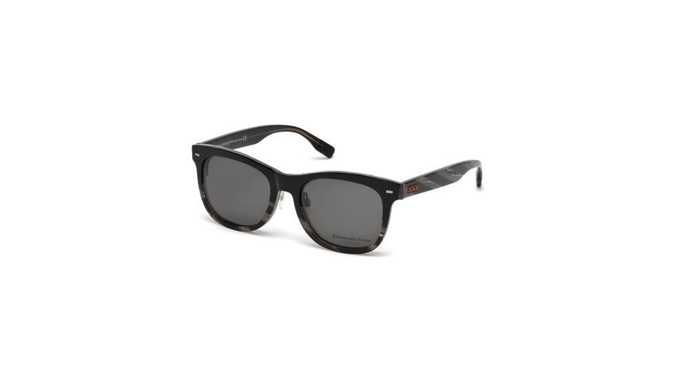 Zegna Couture ZC0001 Sunglasses - Black Frame Color, Smoke Lens Color
