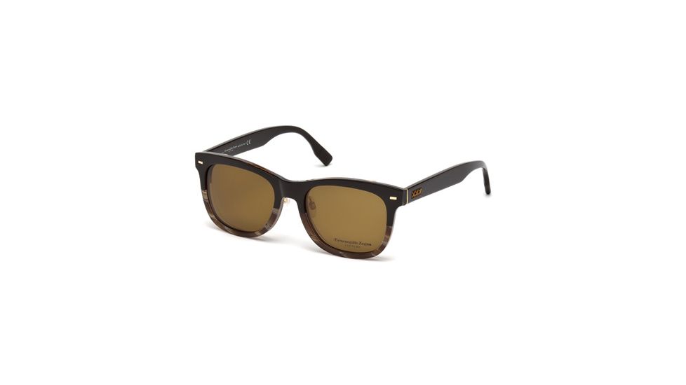 Zegna Couture ZC0001 Sunglasses - Dark Brown Frame Color, Roviex Polarized Lens Color