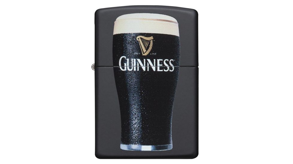 Zippo Glass of Guinness Matte Pocket Lighter, Black, 29649