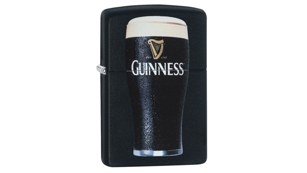 Zippo Glass of Guinness Matte Pocket Lighter, Black, 29649