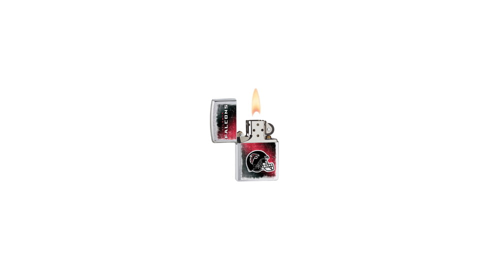 Zippo NFL Classic Style Lighter - Atlantic Falcons, Brushed Chrome 28209