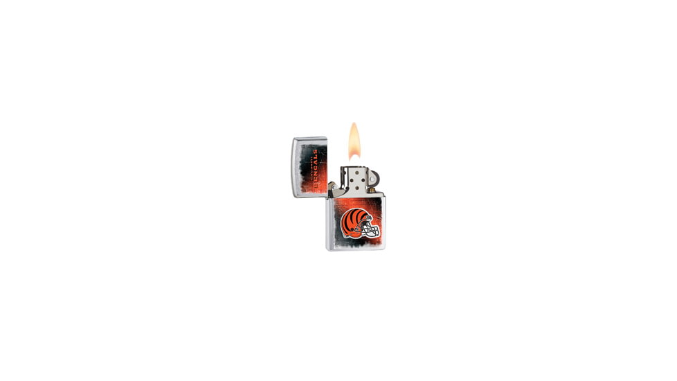 Zippo NFL Classic Style Lighter - Cincinnati Bengals, Brushed Chrome 28197